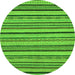 Round Machine Washable Abstract Green Modern Area Rugs, wshabs2214grn