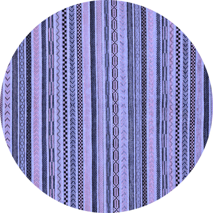 Round Abstract Blue Modern Rug, abs2214blu