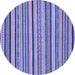 Round Abstract Blue Modern Rug, abs2214blu