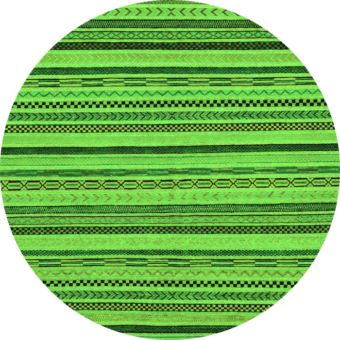 Round Abstract Green Modern Rug, abs2214grn