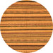 Round Machine Washable Abstract Orange Modern Area Rugs, wshabs2214org