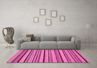 Machine Washable Abstract Pink Modern Rug, wshabs2214pnk