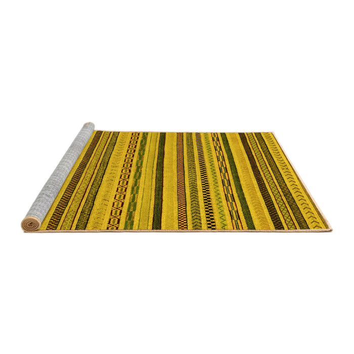 Sideview of Machine Washable Abstract Yellow Modern Rug, wshabs2214yw