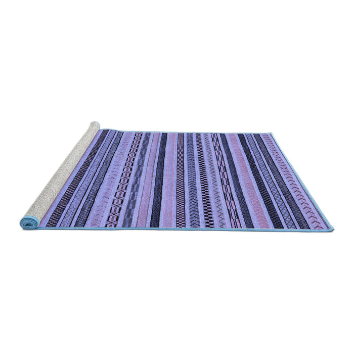 Sideview of Machine Washable Abstract Blue Modern Rug, wshabs2214blu