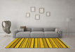 Machine Washable Abstract Yellow Modern Rug in a Living Room, wshabs2214yw