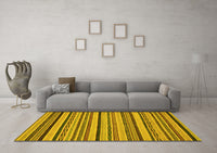 Machine Washable Abstract Yellow Modern Rug, wshabs2214yw