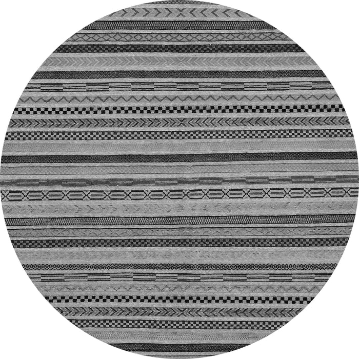 Round Machine Washable Abstract Gray Modern Rug, wshabs2214gry