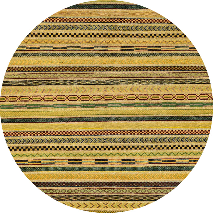 Round Abstract Reddish Brown Modern Rug, abs2214