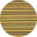 Round Abstract Reddish Brown Modern Rug, abs2214