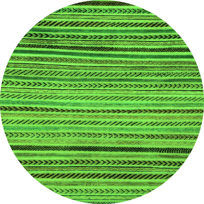 Round Abstract Green Modern Rug, abs2215grn