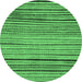 Round Abstract Emerald Green Modern Rug, abs2215emgrn