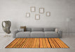 Machine Washable Abstract Orange Modern Area Rugs in a Living Room, wshabs2215org