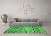 Machine Washable Abstract Emerald Green Modern Area Rugs in a Living Room,, wshabs2215emgrn