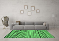 Machine Washable Abstract Emerald Green Modern Rug, wshabs2215emgrn