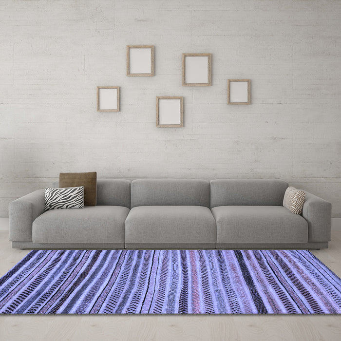 Machine Washable Abstract Blue Modern Rug in a Living Room, wshabs2215blu