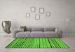 Machine Washable Abstract Green Modern Area Rugs in a Living Room,, wshabs2215grn