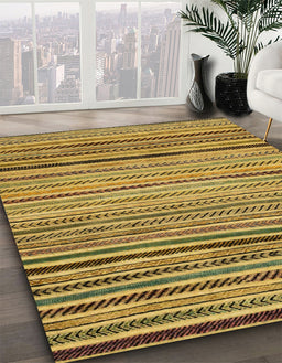 Machine Washable Abstract Yellow Rug in a Family Room, wshabs2215