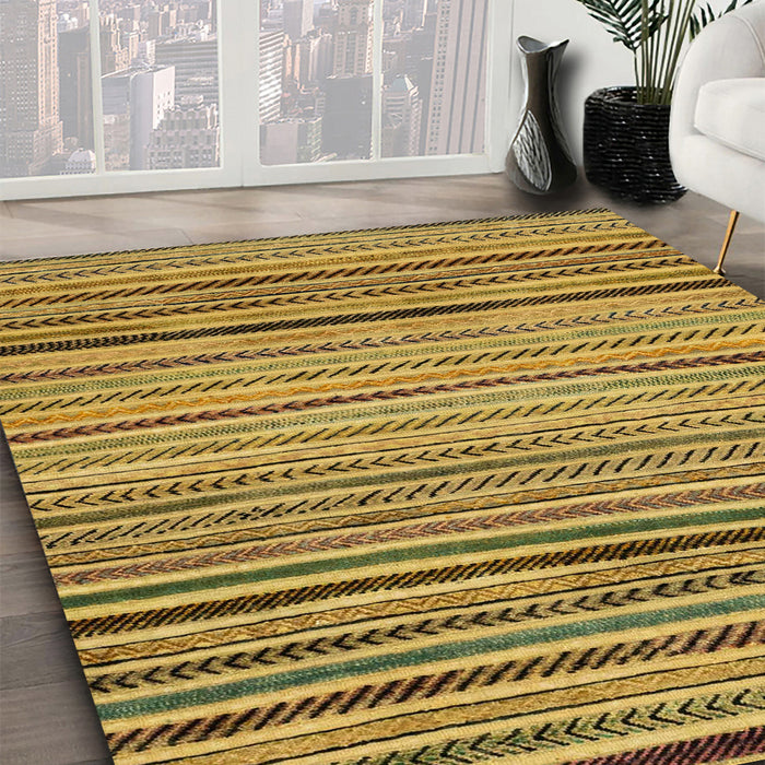 Machine Washable Abstract Yellow Rug in a Family Room, wshabs2215