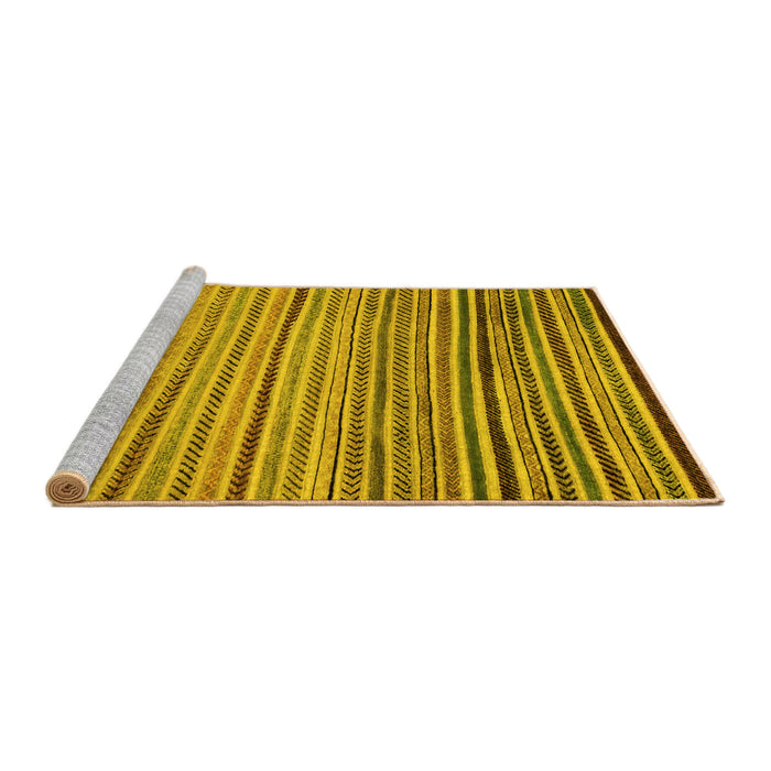 Sideview of Machine Washable Abstract Yellow Modern Rug, wshabs2215yw