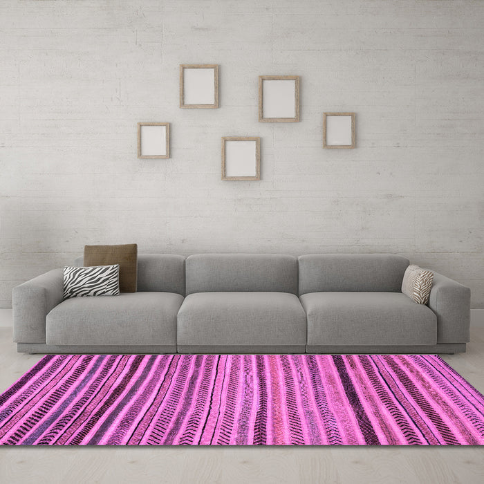 Machine Washable Abstract Purple Modern Area Rugs in a Living Room, wshabs2215pur