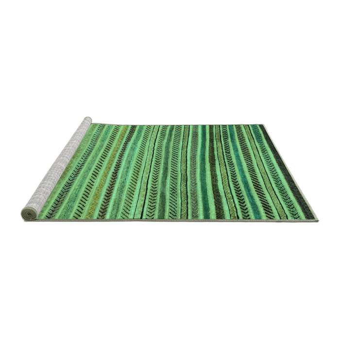Sideview of Machine Washable Abstract Turquoise Modern Area Rugs, wshabs2215turq