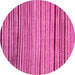 Round Machine Washable Abstract Pink Modern Rug, wshabs2215pnk