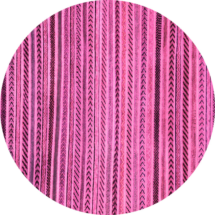 Round Abstract Pink Modern Rug, abs2215pnk