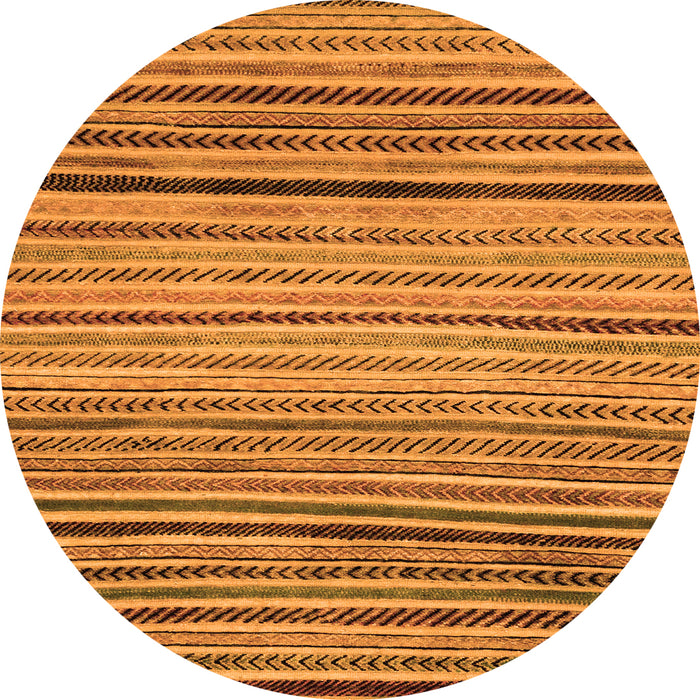 Round Abstract Orange Modern Rug, abs2215org