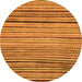 Round Abstract Orange Modern Rug, abs2215org