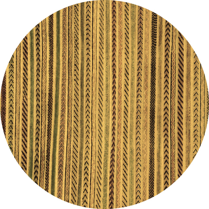 Round Abstract Brown Modern Rug, abs2215brn