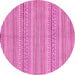 Round Abstract Pink Modern Rug, abs2216pnk