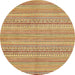 Round Abstract Red Modern Rug, abs2216