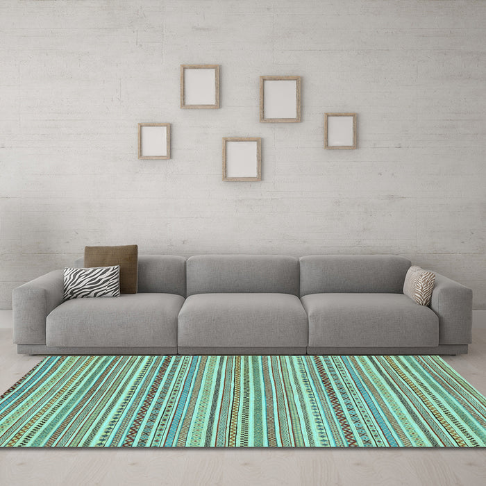 Machine Washable Abstract Light Blue Modern Rug in a Living Room, wshabs2216lblu