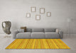 Machine Washable Abstract Yellow Modern Rug in a Living Room, wshabs2216yw