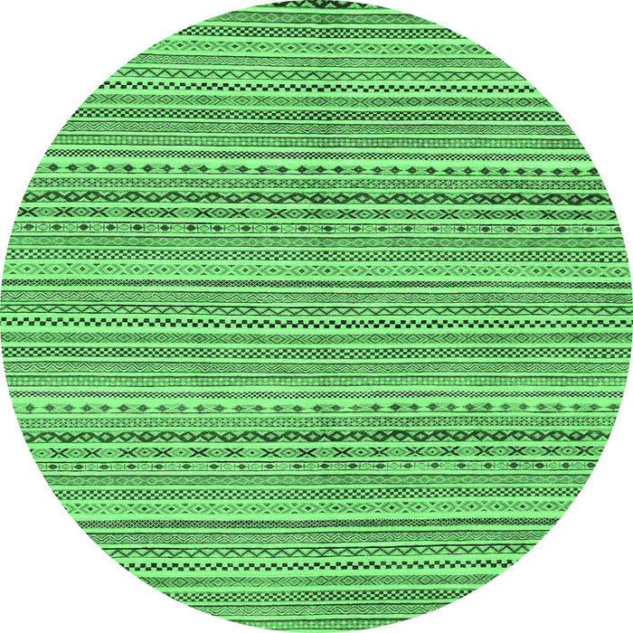 Round Abstract Emerald Green Modern Rug, abs2216emgrn