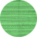 Round Abstract Emerald Green Modern Rug, abs2216emgrn