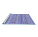 Sideview of Machine Washable Abstract Blue Modern Rug, wshabs2216blu