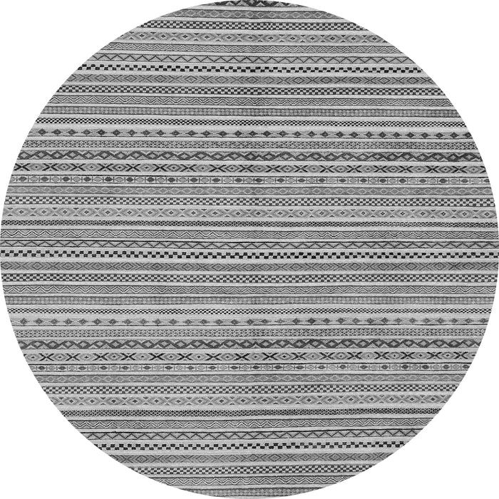 Round Machine Washable Abstract Gray Modern Rug, wshabs2216gry