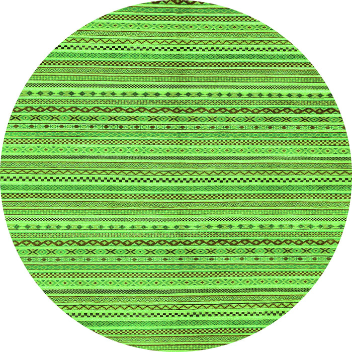 Round Abstract Green Modern Rug, abs2216grn
