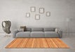 Machine Washable Abstract Orange Modern Area Rugs in a Living Room, wshabs2216org