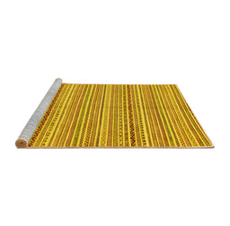 Sideview of Machine Washable Abstract Yellow Modern Rug, wshabs2216yw