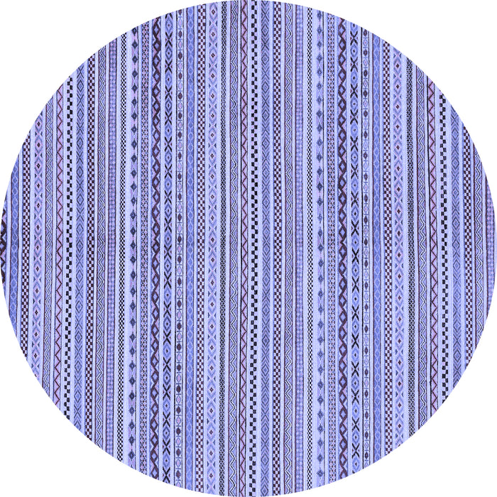 Round Abstract Blue Modern Rug, abs2216blu