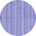 Round Abstract Blue Modern Rug, abs2216blu