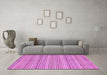 Machine Washable Abstract Purple Modern Area Rugs in a Living Room, wshabs2216pur