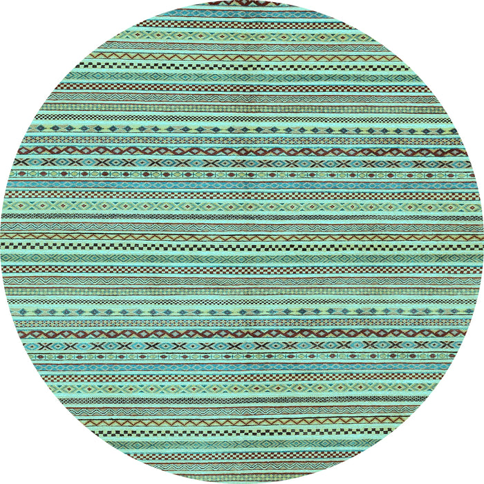 Round Machine Washable Abstract Light Blue Modern Rug, wshabs2216lblu