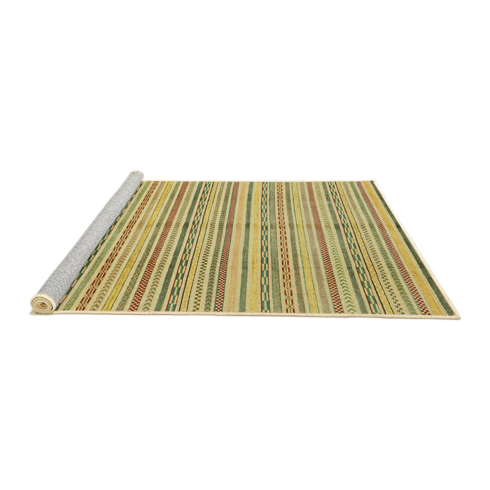 Serging Thickness of Machine Washable Abstract Chrome Gold Yellow Rug, wshabs2217