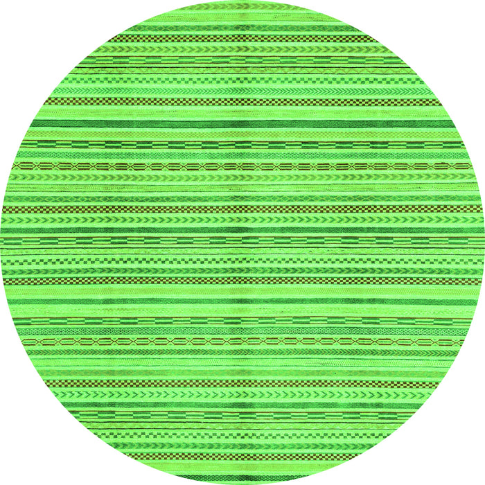 Round Abstract Green Modern Rug, abs2217grn
