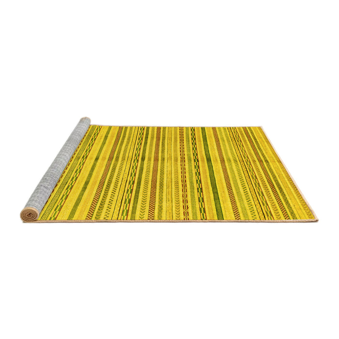 Sideview of Machine Washable Abstract Yellow Modern Rug, wshabs2217yw