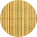 Round Abstract Brown Modern Rug, abs2217brn