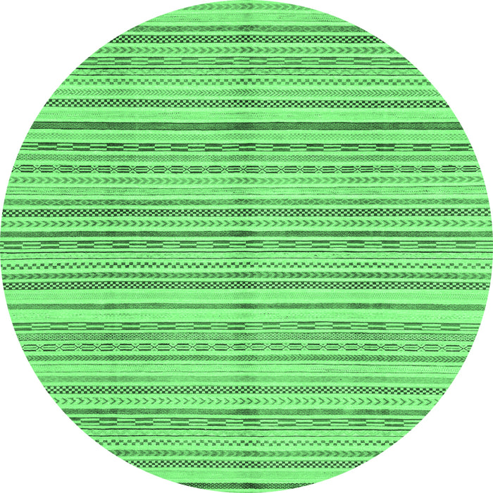 Round Abstract Emerald Green Modern Rug, abs2217emgrn